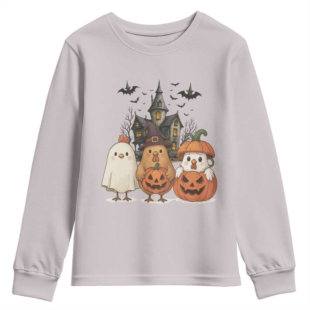 Halloween Chicken Cosplay Youth Sweatshirt Funny Farm Life Gift TS12 Ice Gray Print Your Wear