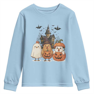 Halloween Chicken Cosplay Youth Sweatshirt Funny Farm Life Gift TS12 Light Blue Print Your Wear