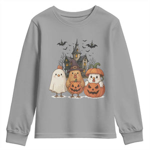 Halloween Chicken Cosplay Youth Sweatshirt Funny Farm Life Gift TS12 Sport Gray Print Your Wear