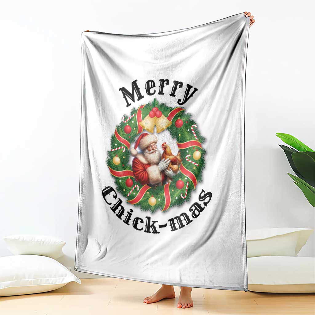 Funny Christmas Chicken Lovers Throw Blanket Merry Chickmas Santa Gift TS12 Print Your Wear