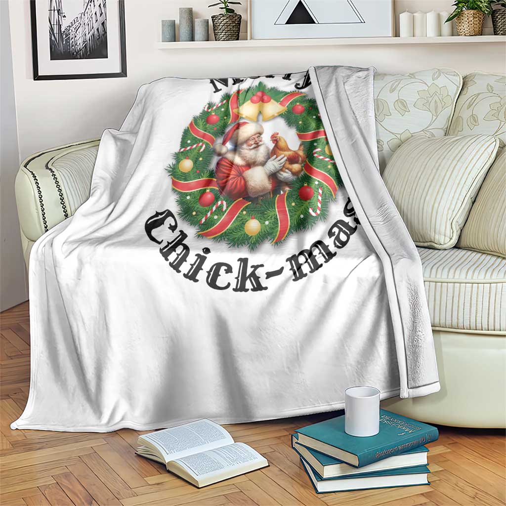 Funny Christmas Chicken Lovers Throw Blanket Merry Chickmas Santa Gift TS12 Print Your Wear