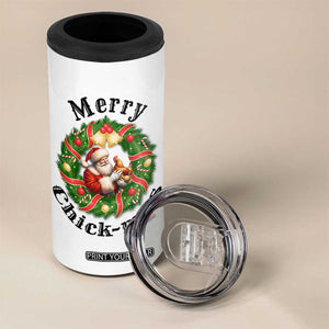 Funny Christmas Chicken Lovers 4 in 1 Can Cooler Tumbler Merry Chickmas Santa Gift TS12 Print Your Wear