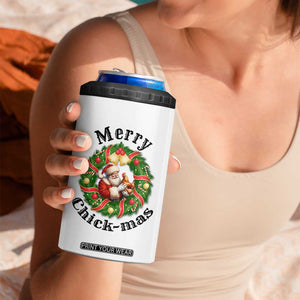 Funny Christmas Chicken Lovers 4 in 1 Can Cooler Tumbler Merry Chickmas Santa Gift TS12 Print Your Wear