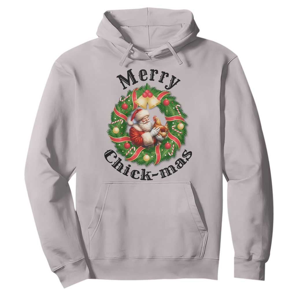 Funny Christmas Chicken Lovers Hoodie Merry Chickmas Santa Gift TS12 Ice Gray Print Your Wear