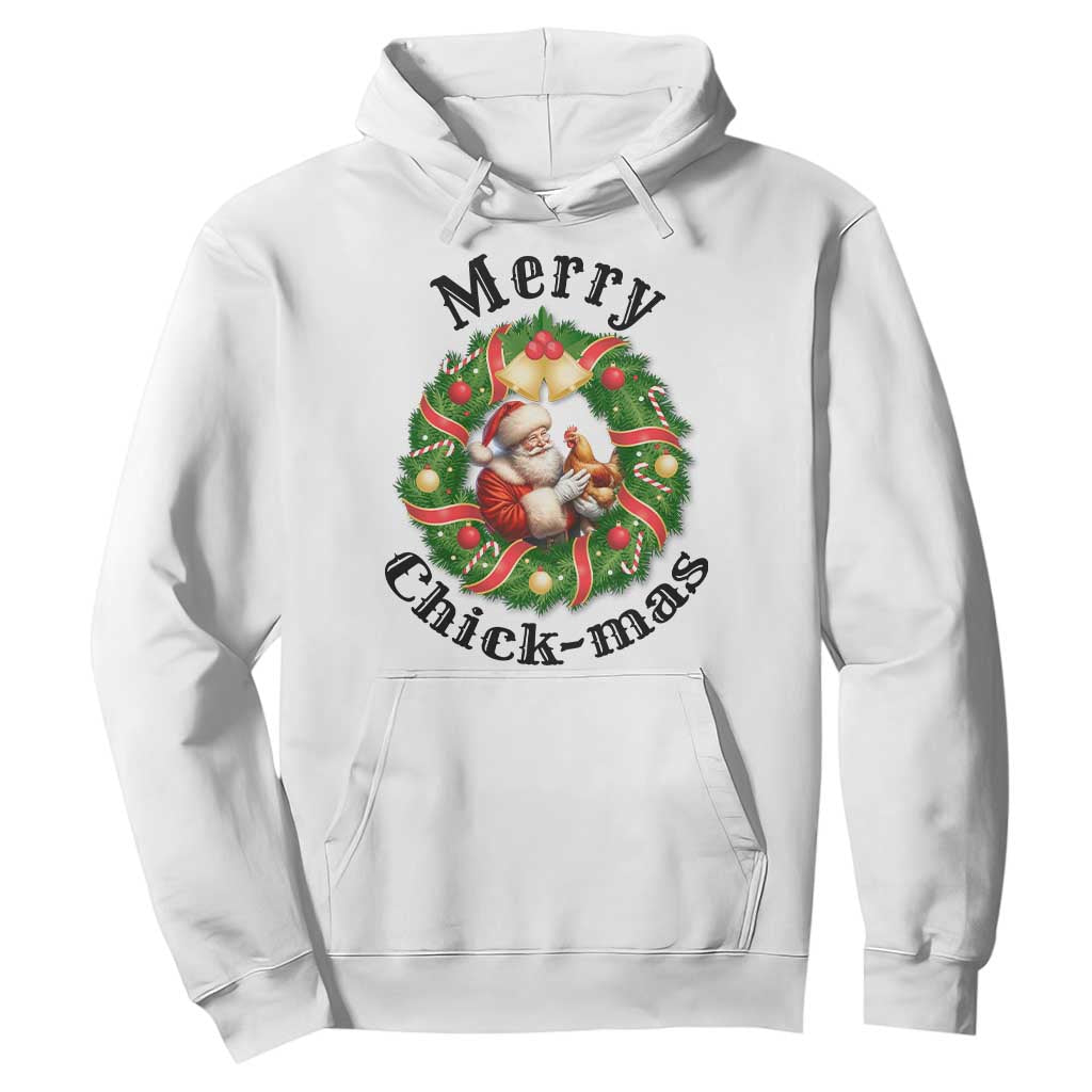Funny Christmas Chicken Lovers Hoodie Merry Chickmas Santa Gift TS12 White Print Your Wear