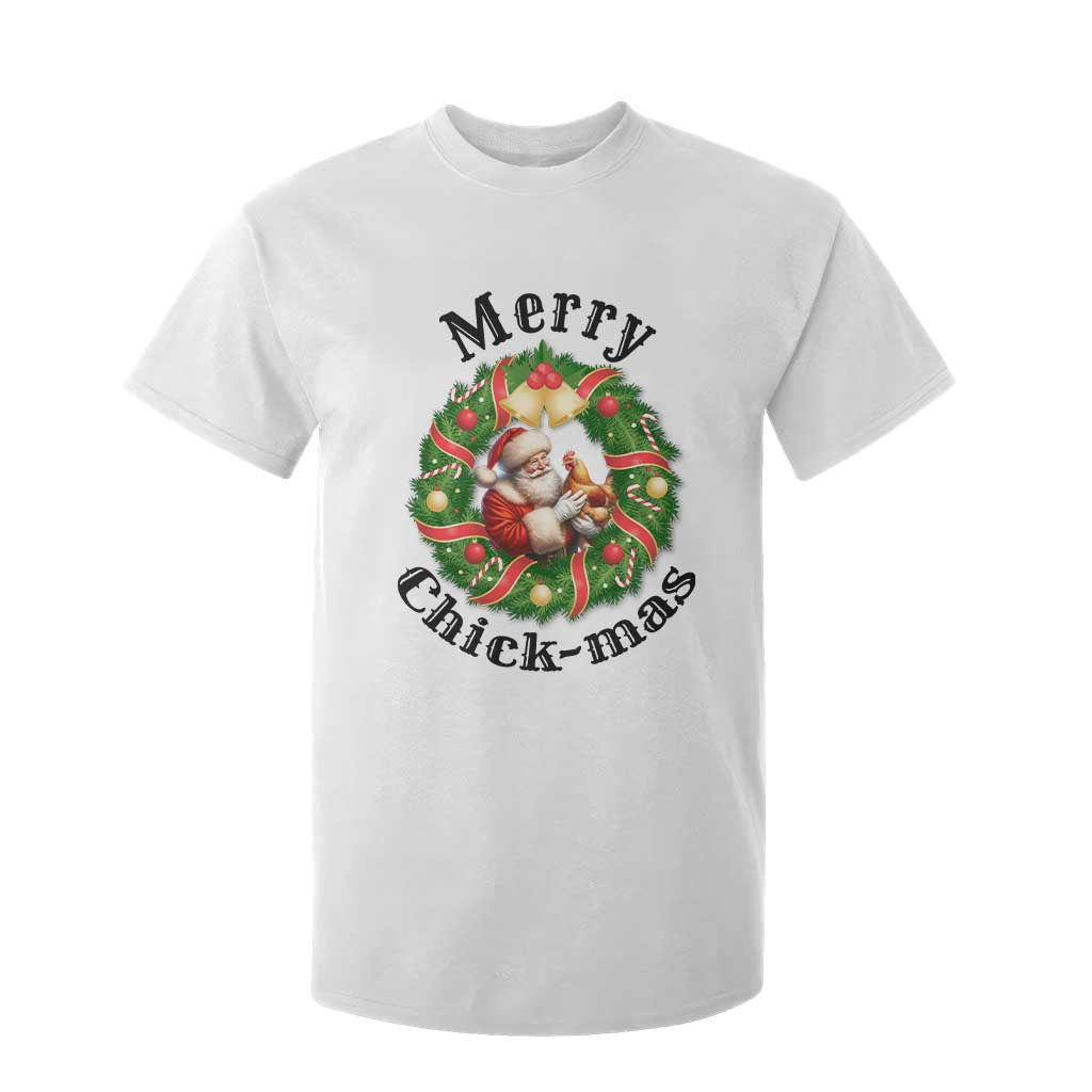 Funny Christmas Chicken Lovers T Shirt For Kid Merry Chickmas Santa Gift TS12 White Print Your Wear