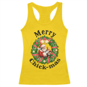 Funny Christmas Chicken Lovers Racerback Tank Top Merry Chickmas Santa Gift TS12 Daisy Print Your Wear
