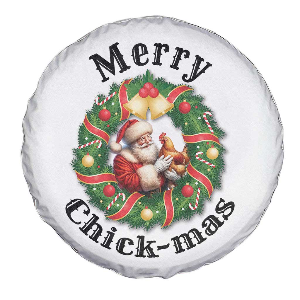 Funny Christmas Chicken Lovers Spare Tire Cover Merry Chickmas Santa Gift TS12 Print Your Wear