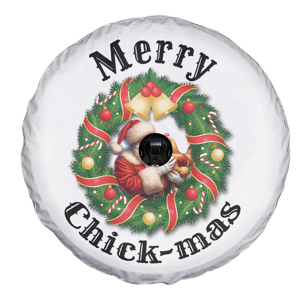 Funny Christmas Chicken Lovers Spare Tire Cover Merry Chickmas Santa Gift TS12 Print Your Wear
