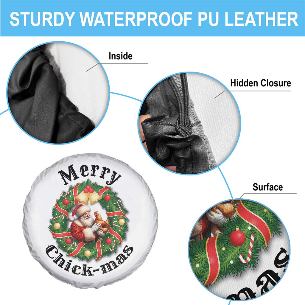 Funny Christmas Chicken Lovers Spare Tire Cover Merry Chickmas Santa Gift TS12 Print Your Wear