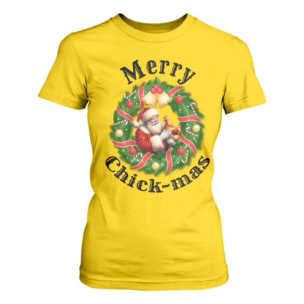 Funny Christmas Chicken Lovers T Shirt For Women Merry Chickmas Santa Gift TS12 Daisy Print Your Wear