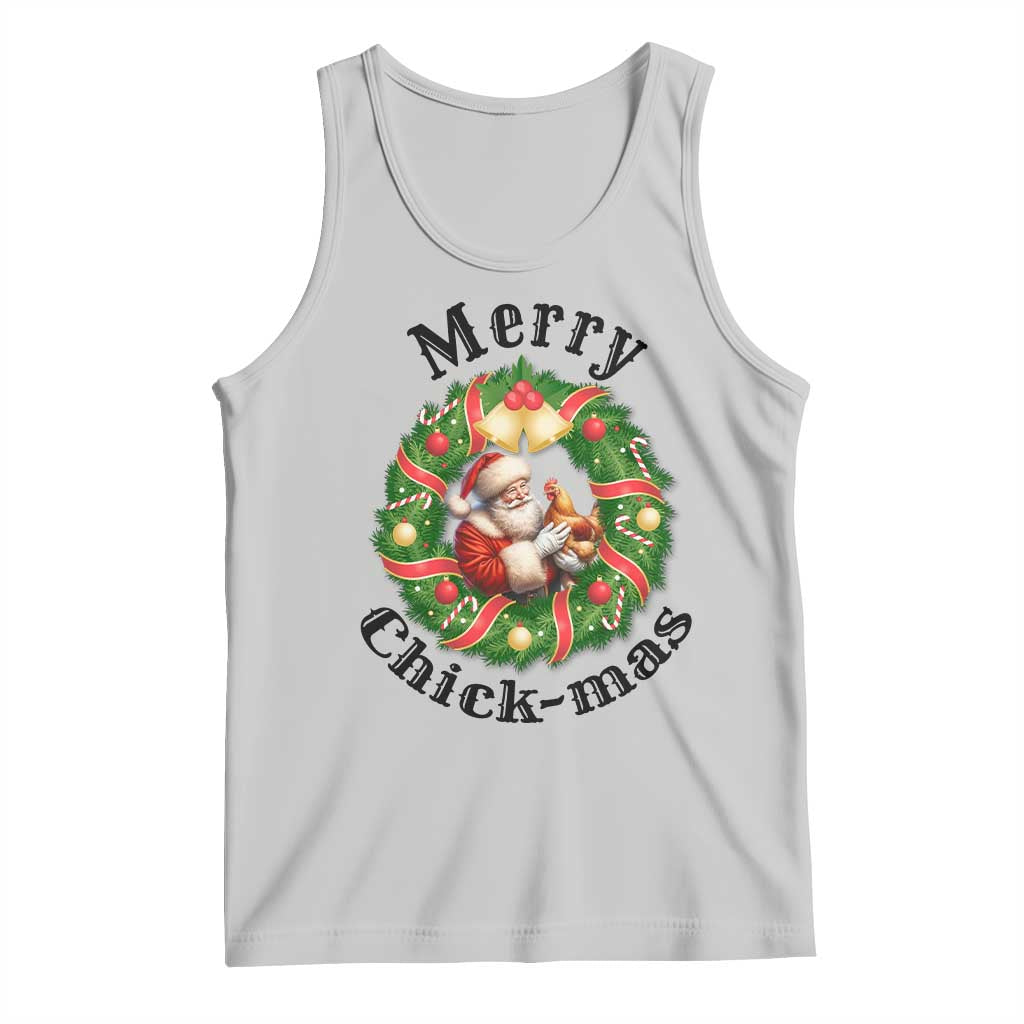 Funny Christmas Chicken Lovers Tank Top Merry Chickmas Santa Gift TS12 Ash Print Your Wear
