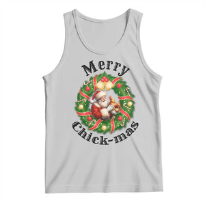 Funny Christmas Chicken Lovers Tank Top Merry Chickmas Santa Gift TS12 Ash Print Your Wear