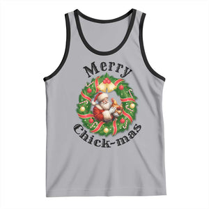 Funny Christmas Chicken Lovers Tank Top Merry Chickmas Santa Gift TS12 Athletic Heather Black Print Your Wear