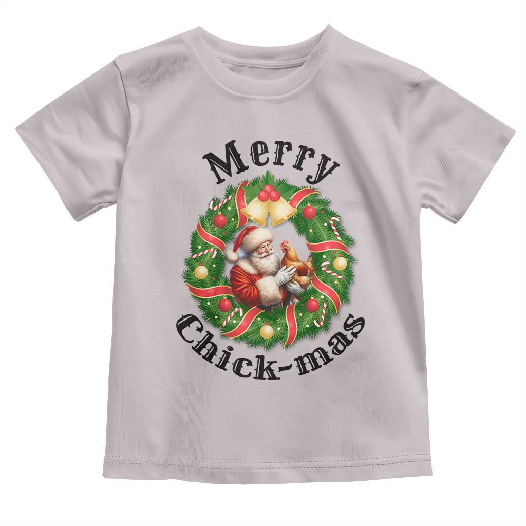 Funny Christmas Chicken Lovers Toddler T Shirt Merry Chickmas Santa Gift TS12 Ice Gray Print Your Wear