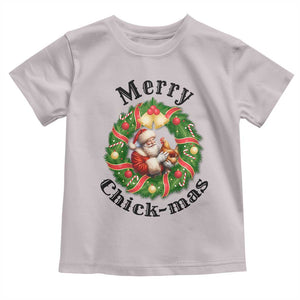 Funny Christmas Chicken Lovers Toddler T Shirt Merry Chickmas Santa Gift TS12 Ice Gray Print Your Wear
