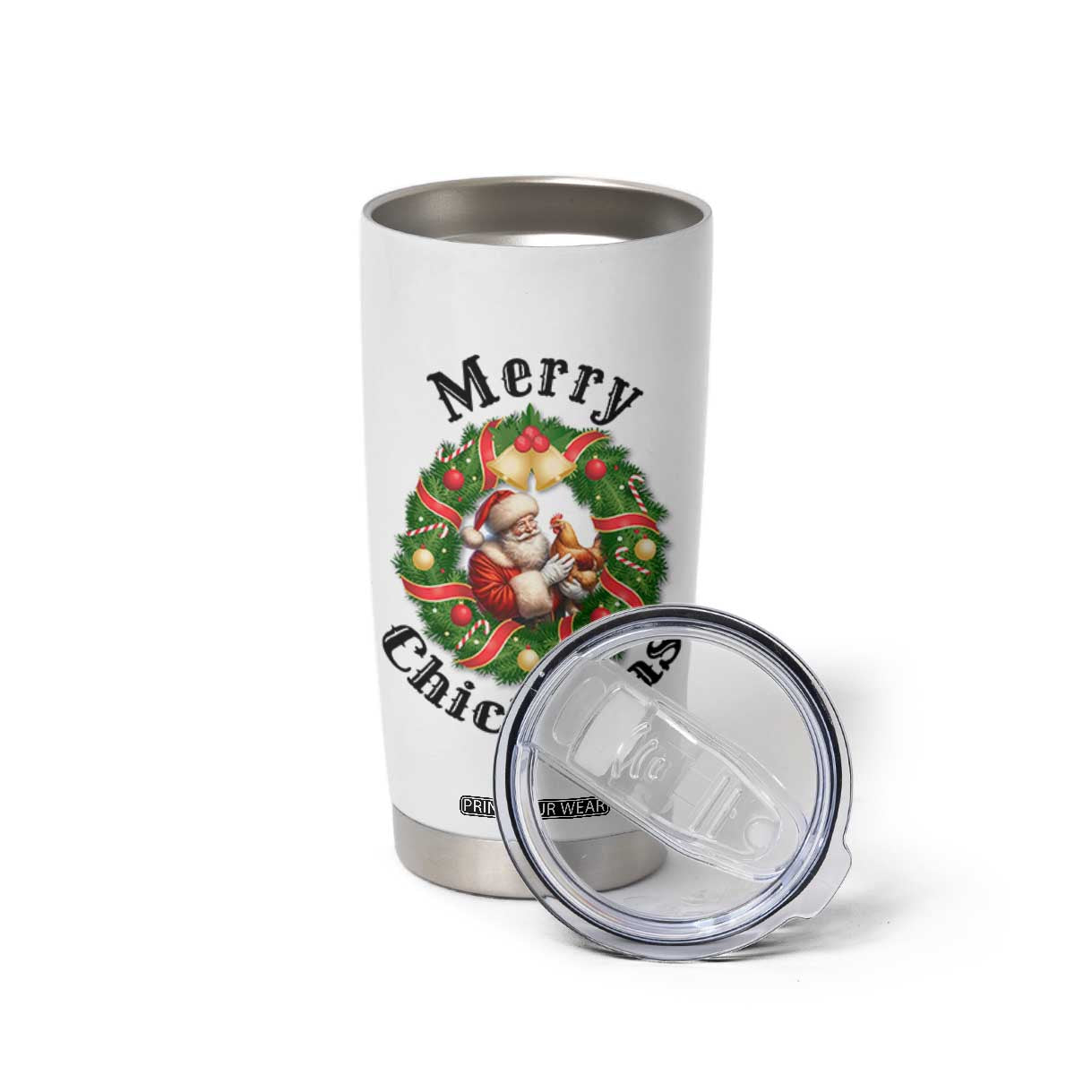 Funny Christmas Chicken Lovers Tumbler Cup Merry Chickmas Santa Gift TS12 Print Your Wear