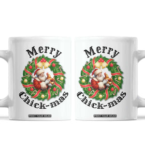 Funny Christmas Chicken Lovers Coffee Mug Merry Chickmas Santa Gift TS12 White Print Your Wear