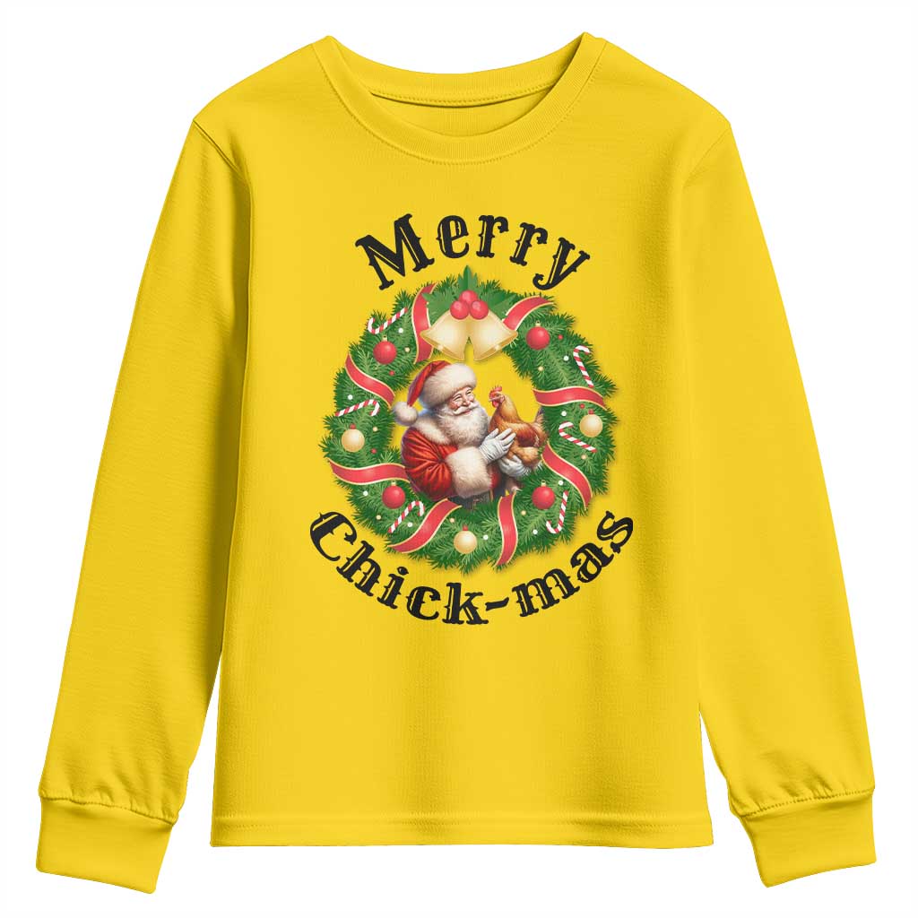 Funny Christmas Chicken Lovers Youth Sweatshirt Merry Chickmas Santa Gift TS12 Daisy Print Your Wear