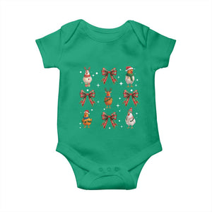 Cute Christmas Chicken With Xmas Coquette Bow Baby Onesie TS12 Irish Green Print Your Wear