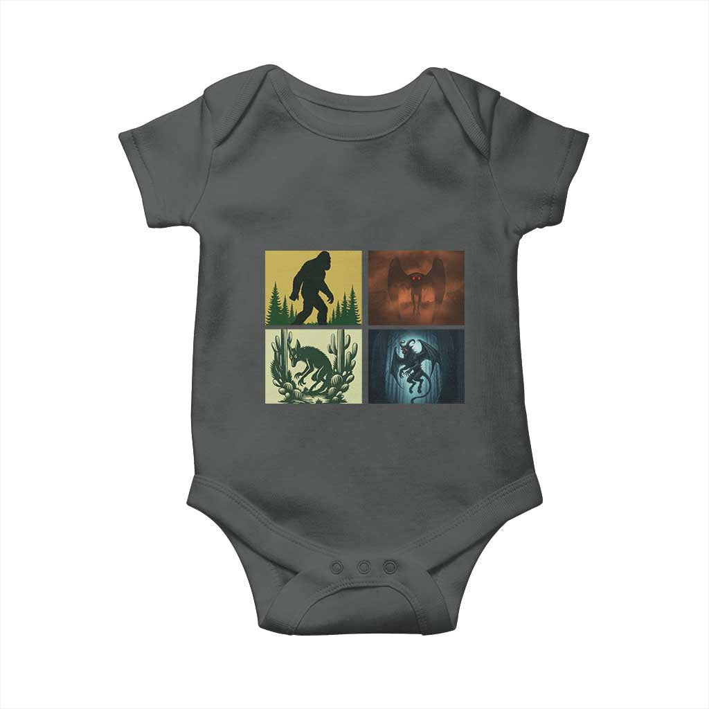Mothman Bigfoot Chupacabra Jersey Devil Baby Onesie Cryptid Legends Gift TS12 Dark Heather Print Your Wear