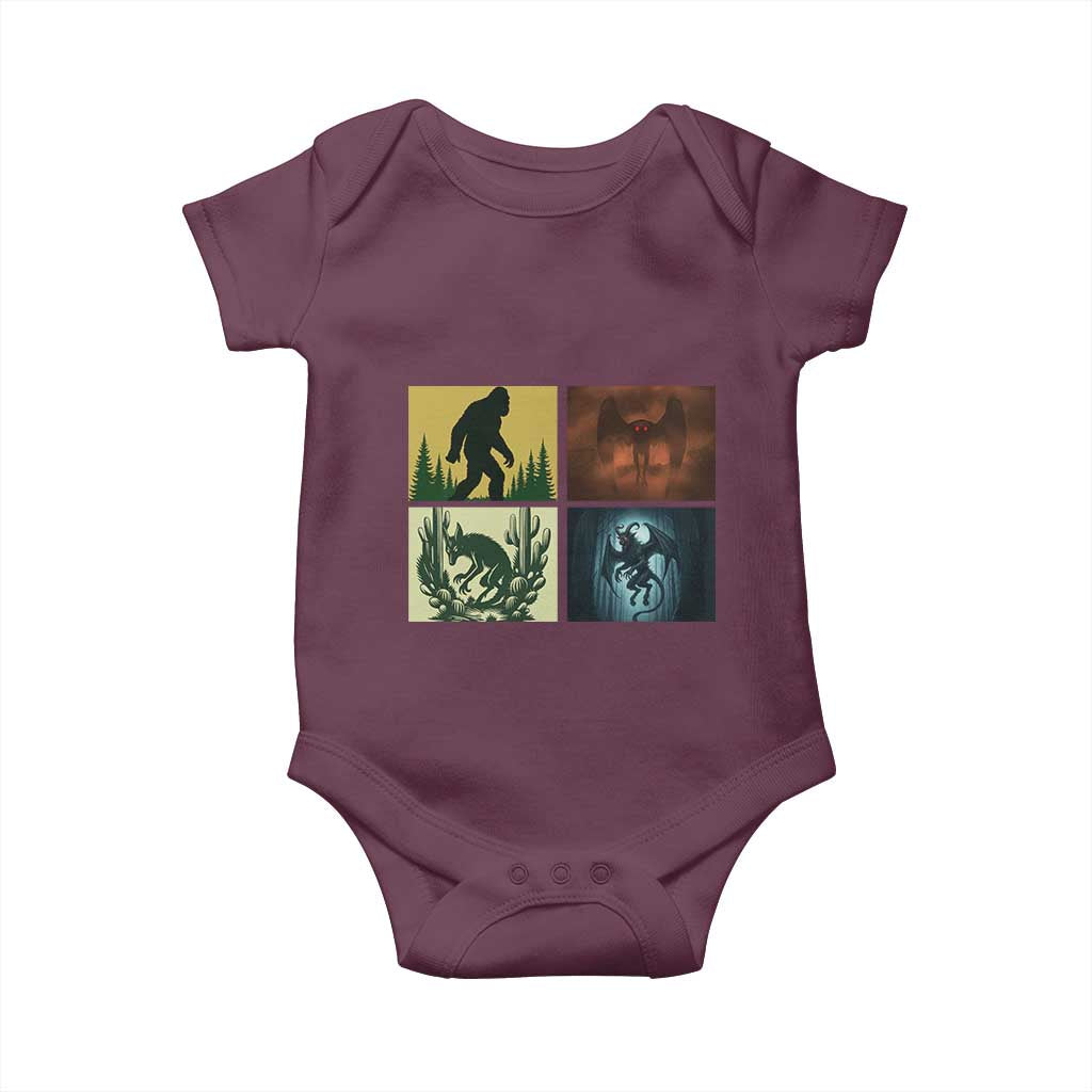 Mothman Bigfoot Chupacabra Jersey Devil Baby Onesie Cryptid Legends Gift TS12 Maroon Print Your Wear