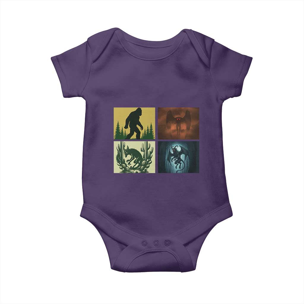 Mothman Bigfoot Chupacabra Jersey Devil Baby Onesie Cryptid Legends Gift TS12 Purple Print Your Wear