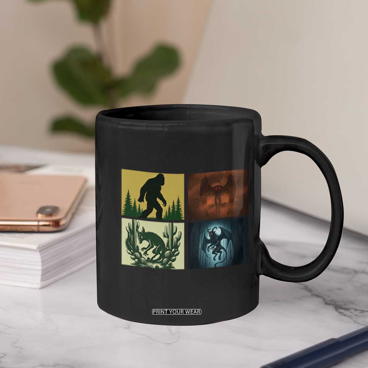 Mothman Bigfoot Chupacabra Jersey Devil Coffee Mug Cryptid Legends Gift TS12 Print Your Wear