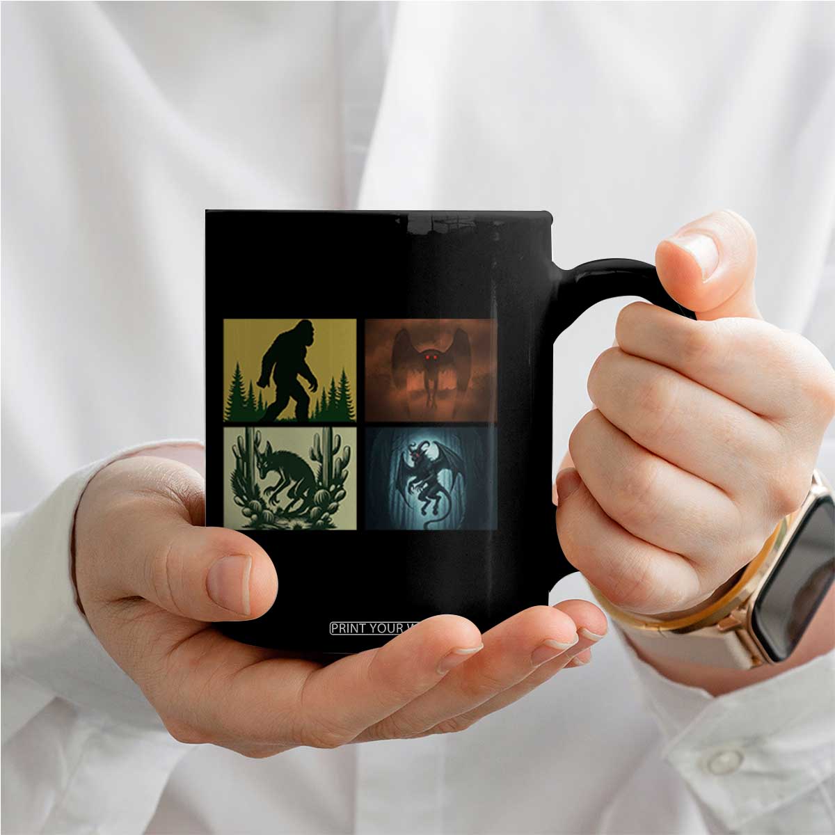Mothman Bigfoot Chupacabra Jersey Devil Coffee Mug Cryptid Legends Gift TS12 Print Your Wear