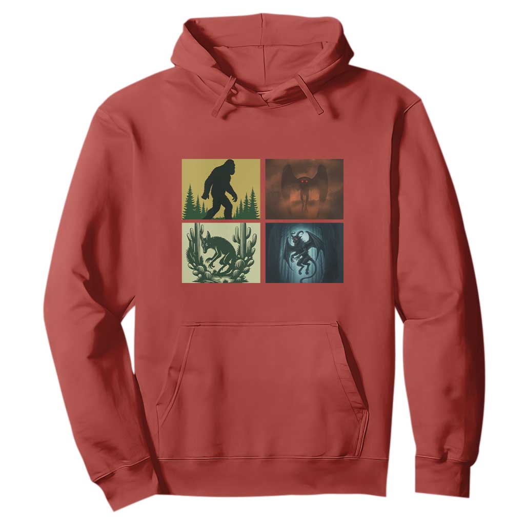 Mothman Bigfoot Chupacabra Jersey Devil Hoodie Cryptid Legends Gift TS12 Red Print Your Wear