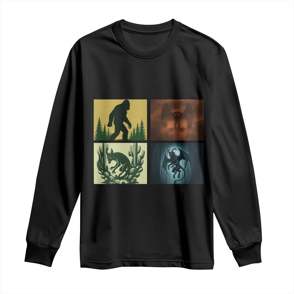 Mothman Bigfoot Chupacabra Jersey Devil Long Sleeve Shirt Cryptid Legends Gift TS12 Black Print Your Wear