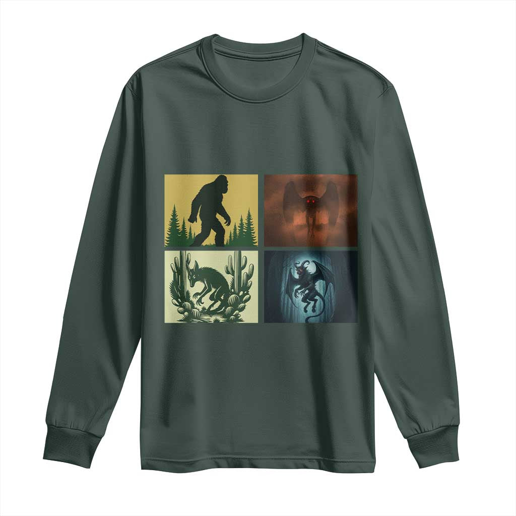 Mothman Bigfoot Chupacabra Jersey Devil Long Sleeve Shirt Cryptid Legends Gift TS12 Dark Forest Green Print Your Wear