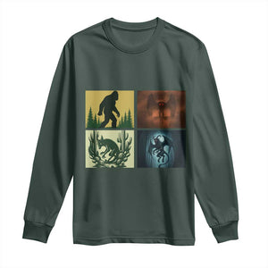 Mothman Bigfoot Chupacabra Jersey Devil Long Sleeve Shirt Cryptid Legends Gift TS12 Dark Forest Green Print Your Wear
