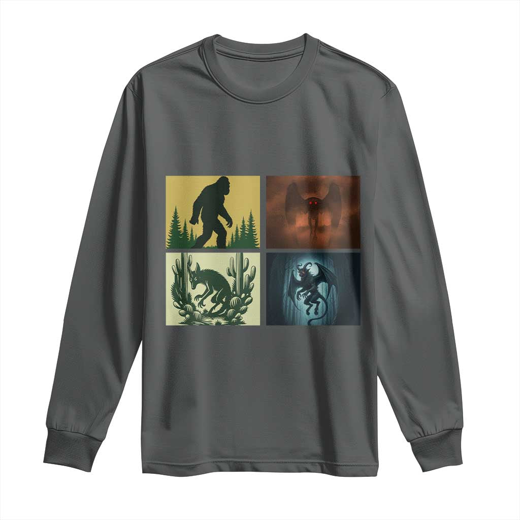 Mothman Bigfoot Chupacabra Jersey Devil Long Sleeve Shirt Cryptid Legends Gift TS12 Dark Heather Print Your Wear