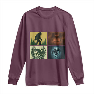 Mothman Bigfoot Chupacabra Jersey Devil Long Sleeve Shirt Cryptid Legends Gift TS12 Maroon Print Your Wear