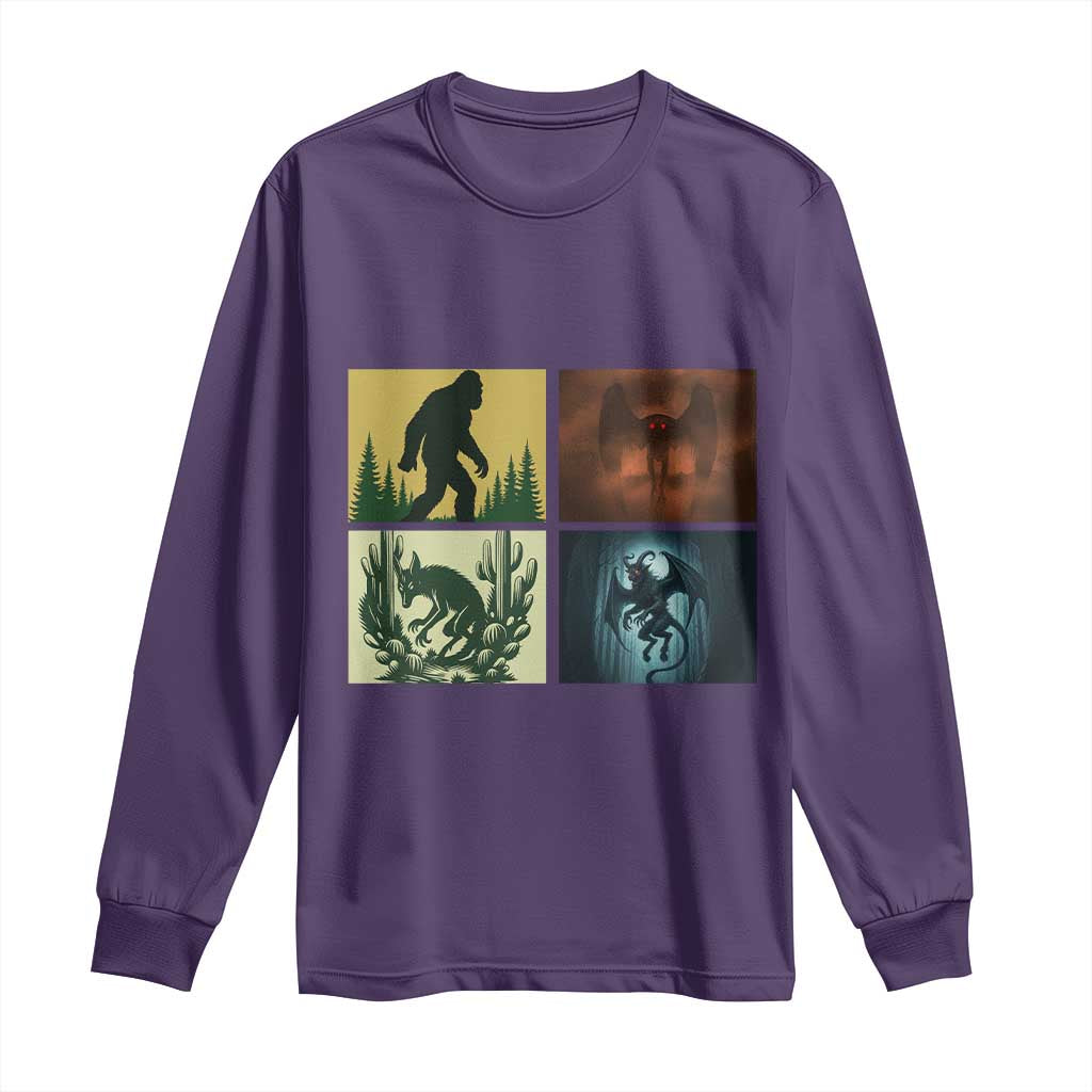 Mothman Bigfoot Chupacabra Jersey Devil Long Sleeve Shirt Cryptid Legends Gift TS12 Purple Print Your Wear