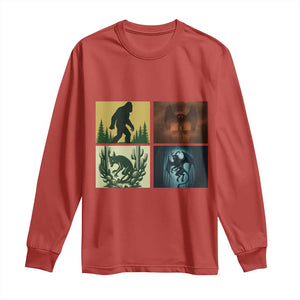 Mothman Bigfoot Chupacabra Jersey Devil Long Sleeve Shirt Cryptid Legends Gift TS12 Red Print Your Wear