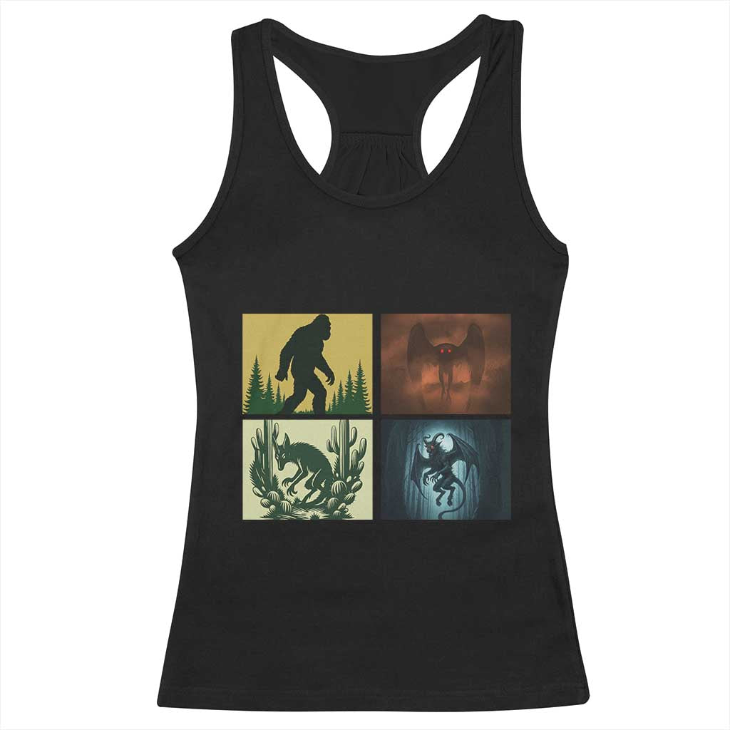 Mothman Bigfoot Chupacabra Jersey Devil Racerback Tank Top Cryptid Legends Gift TS12 Black Print Your Wear