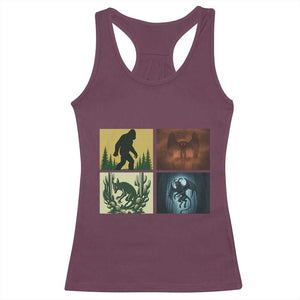 Mothman Bigfoot Chupacabra Jersey Devil Racerback Tank Top Cryptid Legends Gift TS12 Maroon Print Your Wear