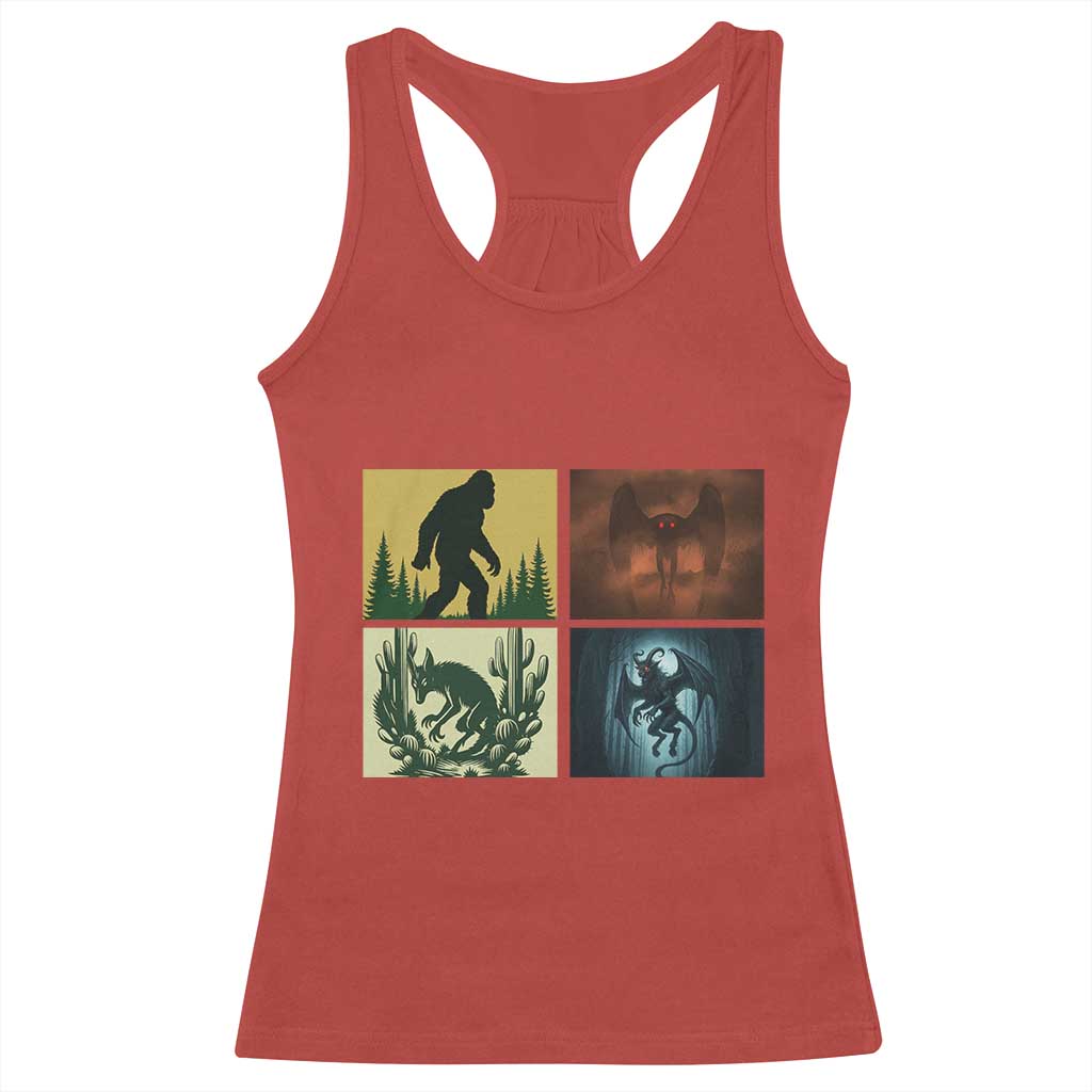 Mothman Bigfoot Chupacabra Jersey Devil Racerback Tank Top Cryptid Legends Gift TS12 Red Print Your Wear