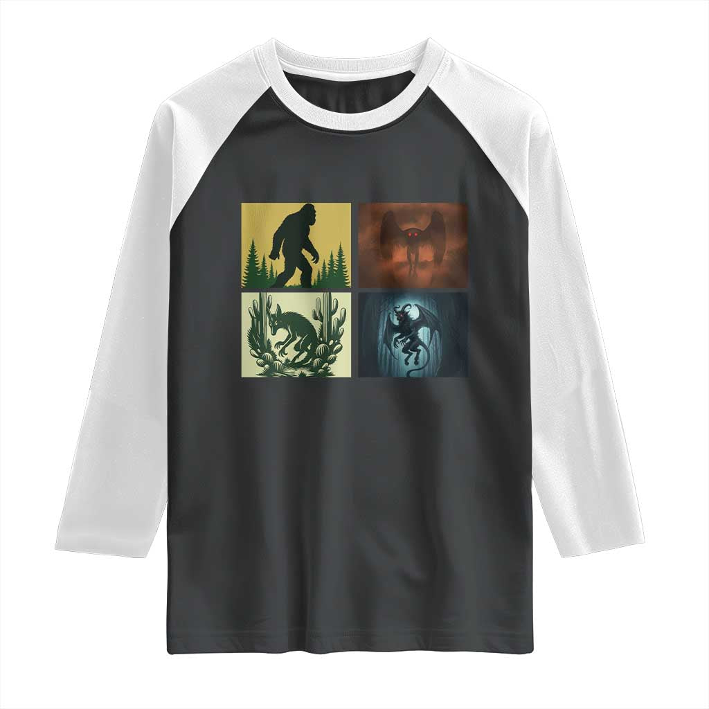 Mothman Bigfoot Chupacabra Jersey Devil Raglan Shirt Cryptid Legends Gift TS12 Black White Print Your Wear