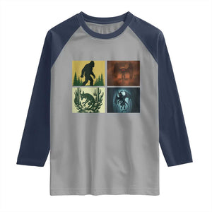 Mothman Bigfoot Chupacabra Jersey Devil Raglan Shirt Cryptid Legends Gift TS12 Sport Gray Navy Print Your Wear