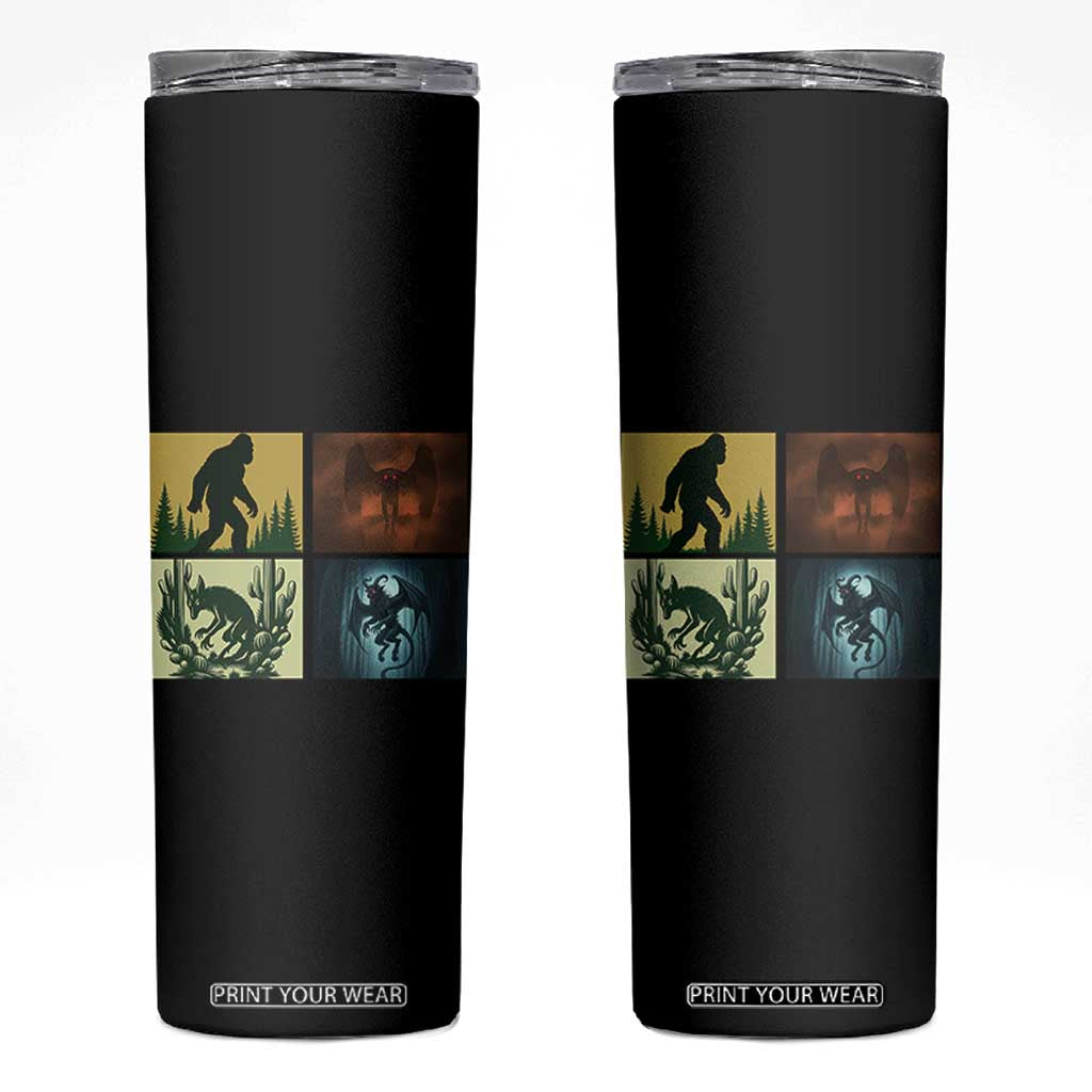 Mothman Bigfoot Chupacabra Jersey Devil Skinny Tumbler Cryptid Legends Gift TS12 Black Print Your Wear