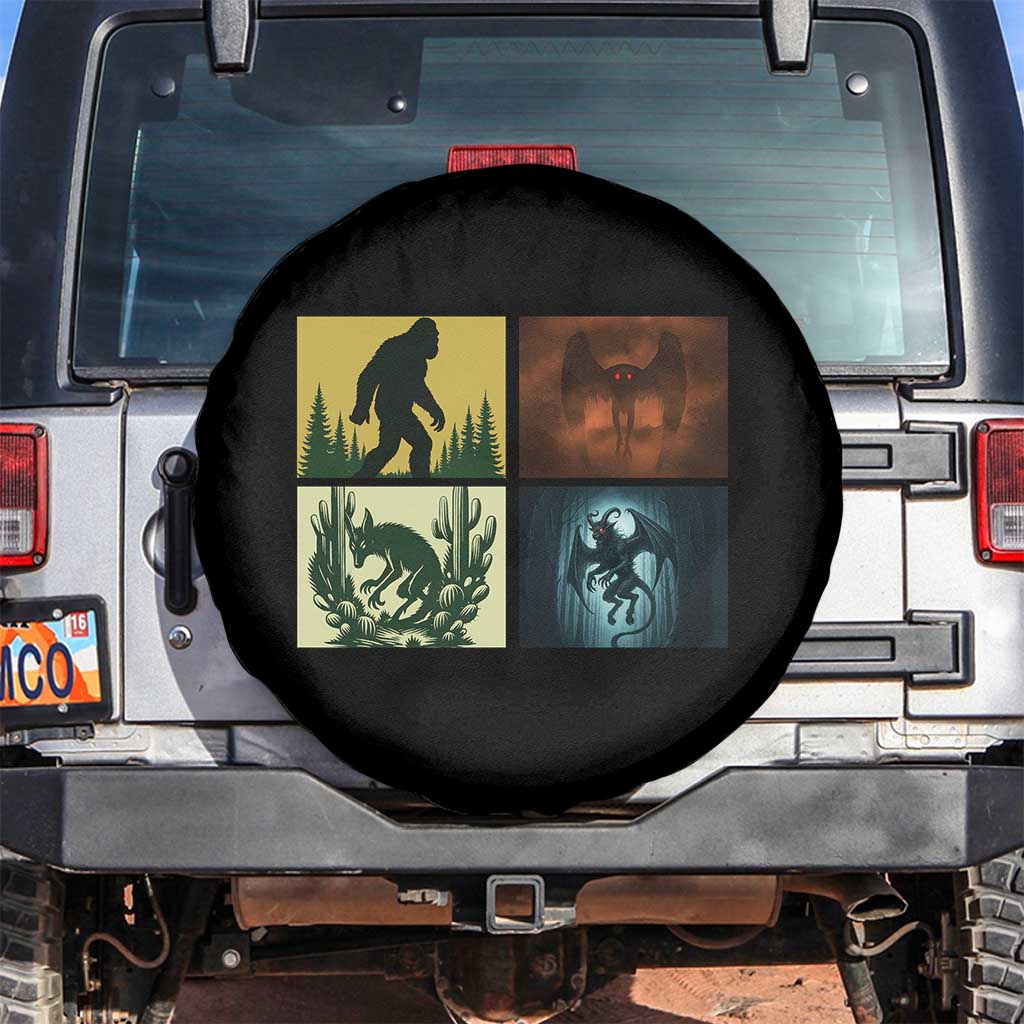 Mothman Bigfoot Chupacabra Jersey Devil Spare Tire Cover Cryptid Legends Gift TS12 No hole Black Print Your Wear