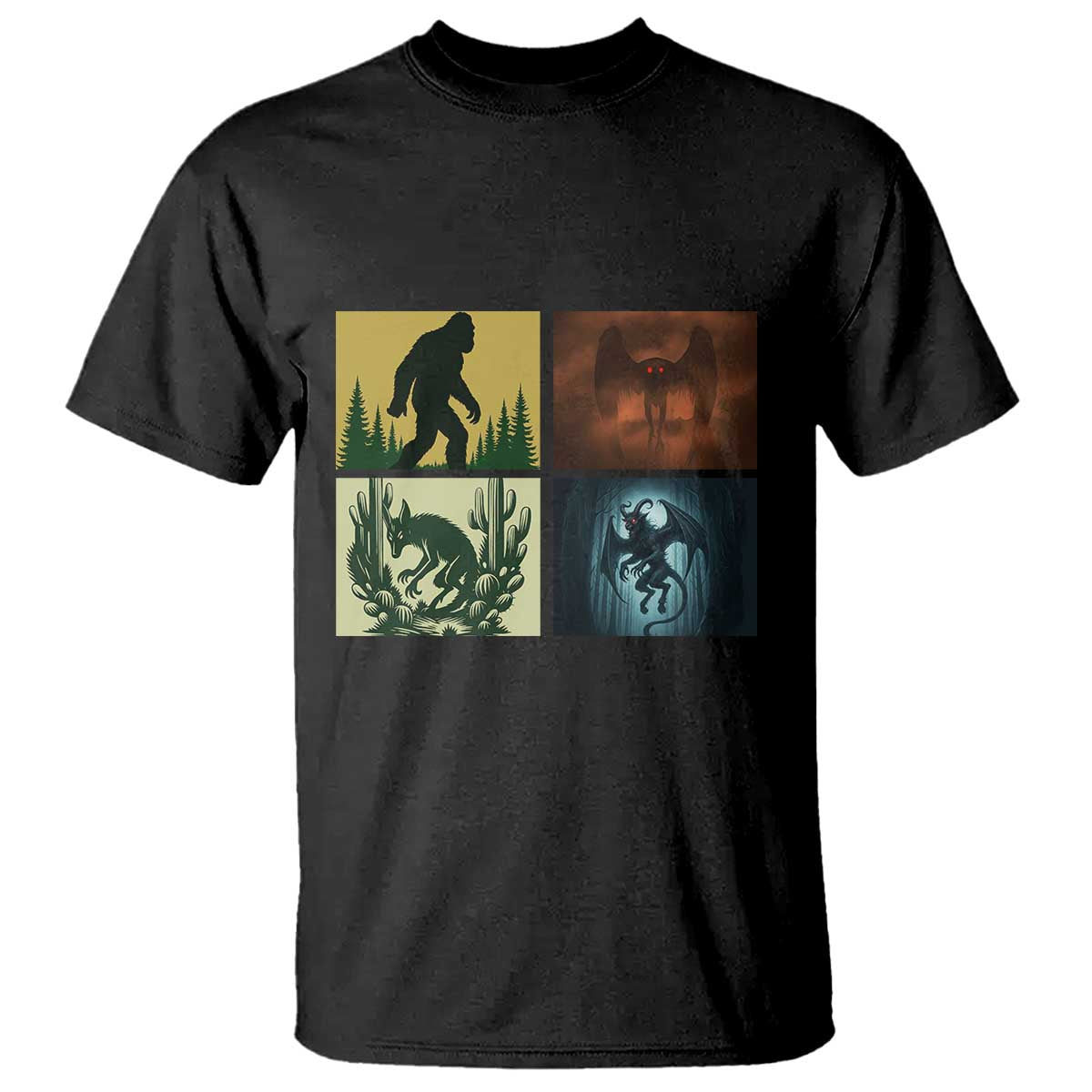 Mothman Bigfoot Chupacabra Jersey Devil T Shirt Cryptid Legends Gift TS12 Black Print Your Wear