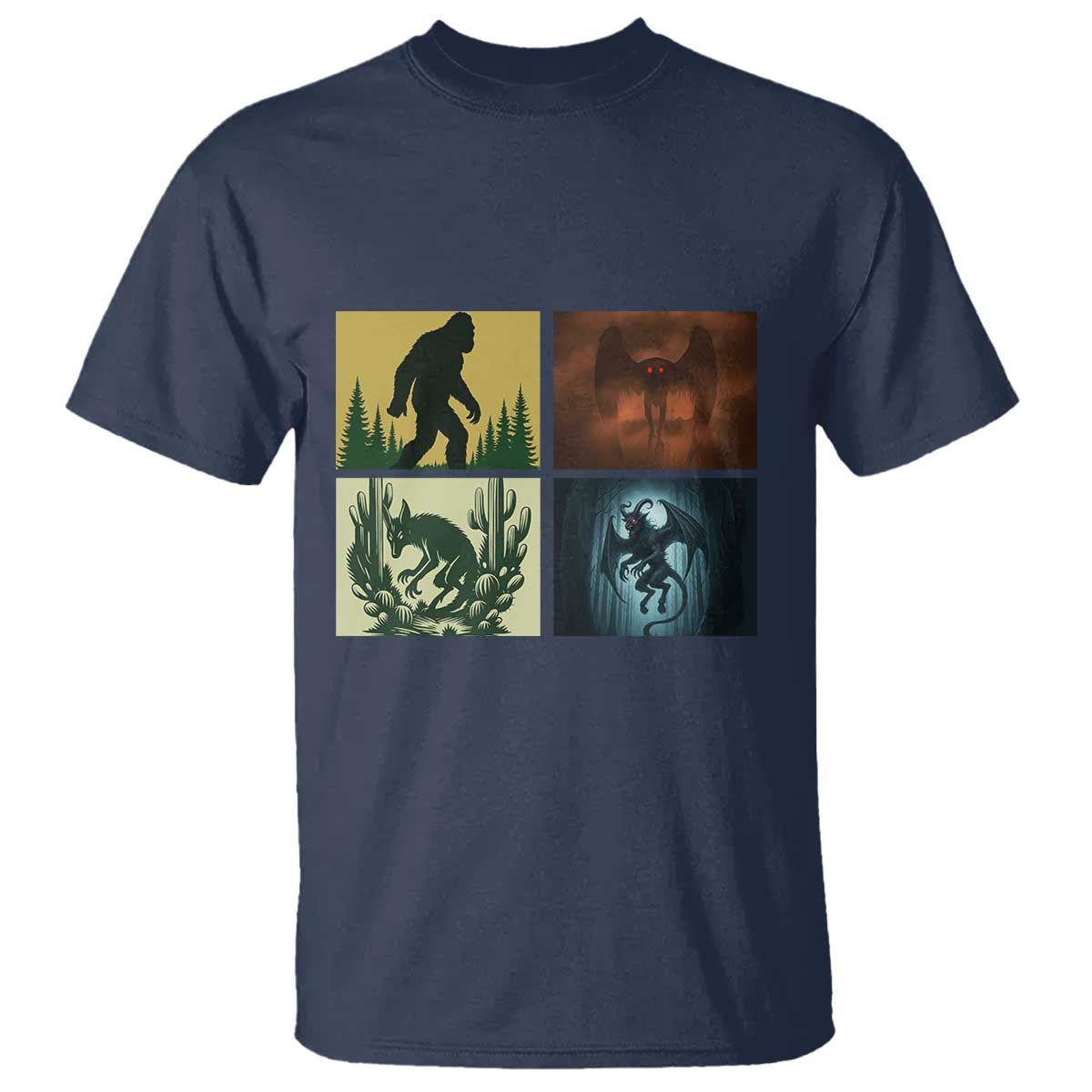 Mothman Bigfoot Chupacabra Jersey Devil T Shirt Cryptid Legends Gift TS12 Navy Print Your Wear