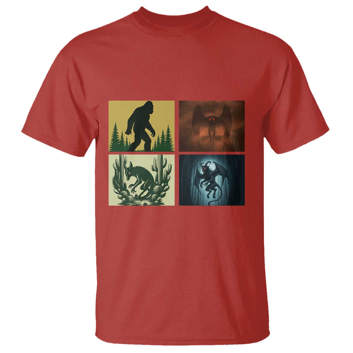 Mothman Bigfoot Chupacabra Jersey Devil T Shirt Cryptid Legends Gift TS12 Red Print Your Wear
