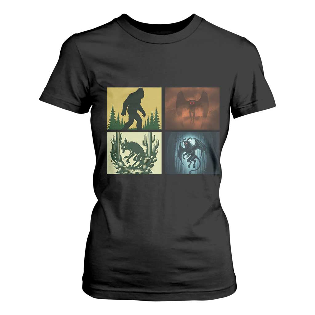 Mothman Bigfoot Chupacabra Jersey Devil T Shirt For Women Cryptid Legends Gift TS12 Black Print Your Wear