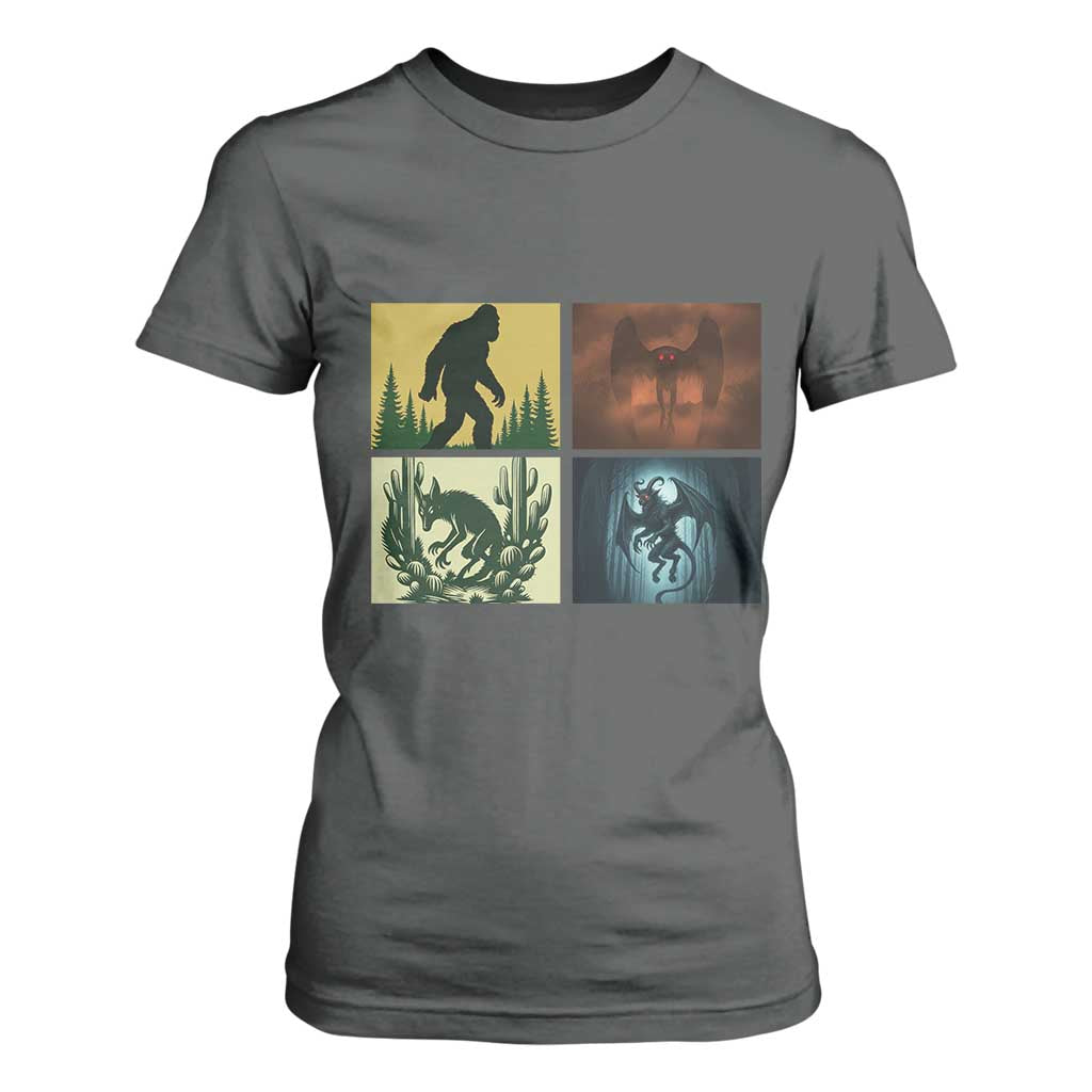 Mothman Bigfoot Chupacabra Jersey Devil T Shirt For Women Cryptid Legends Gift TS12 Dark Heather Print Your Wear