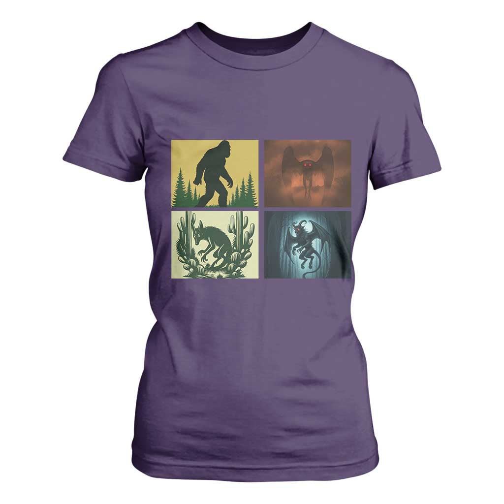 Mothman Bigfoot Chupacabra Jersey Devil T Shirt For Women Cryptid Legends Gift TS12 Purple Print Your Wear